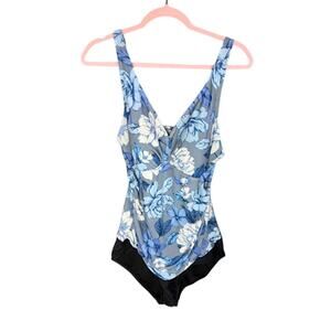 Paradise Bay Swimsuit Women's Size 16 One Piece Stomach Rouching Slimming Hawaii